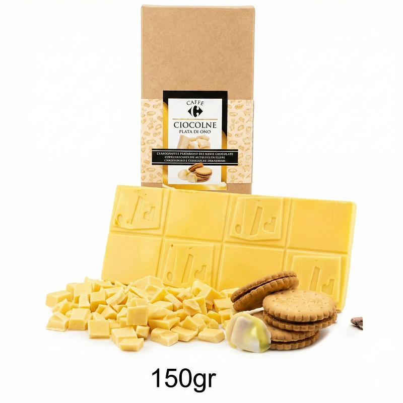 TABLETA GOURMET CHOCOLATE BLANCO CON CRUJIENTE DE GALLETA